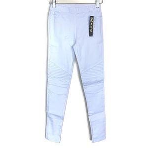 ☘️5 for $25☘️ New Mix Moto Jeggings Skinny Pants White Sz Sm-Med